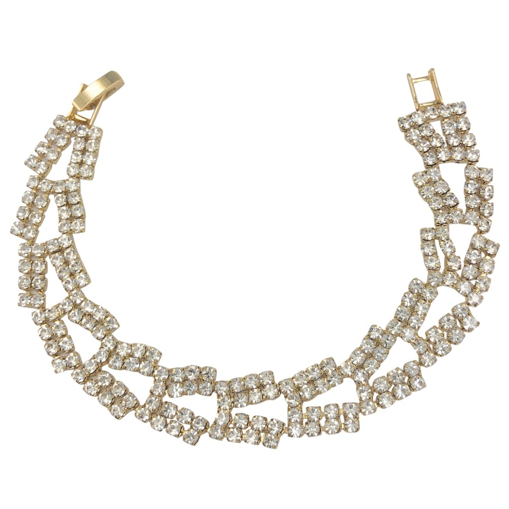 Gold Tone Rhinestone Bracelet